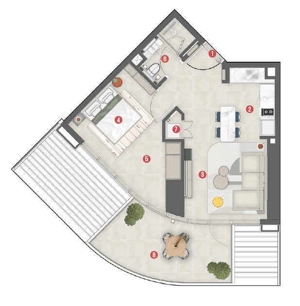  Rove Home Meydan Horizon floor plan 7 - luxury apartment layout images and PDF download 