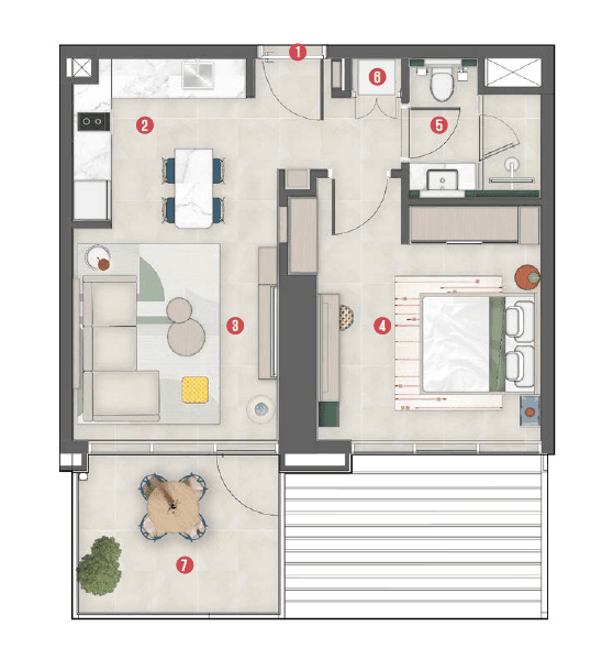  Rove Home Meydan Horizon floor plan 10 - luxury apartment layout images and PDF download 