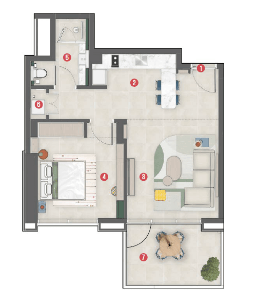  Rove Home Meydan Horizon floor plan 11 - luxury apartment layout images and PDF download 
